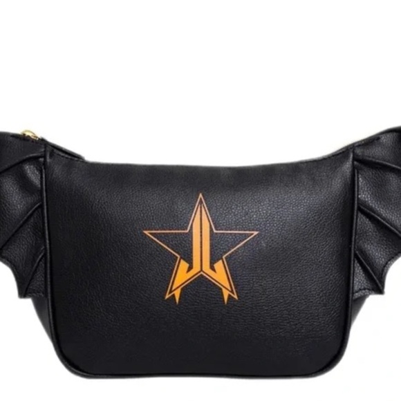 New JEFFREE STAR Black Bat Wing Full Zip Makeup Bag Cosmetic Bag - Picture 2 of 3